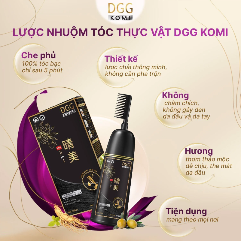 Chính Hãng Lược Nhuộm Phủ Bạc DGG Komi Việt Nam Công Nghệ Độc Quyền Nhật Bản #34 Chính Hãng Lược Nhuộm Phủ Bạc DGG Komi Việt Nam Công Nghệ Độc Quyền Nhật Bản